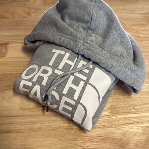 The North Face Sweatshirt Mens Medium Gray/white Fleece Long Sleeve hoodie